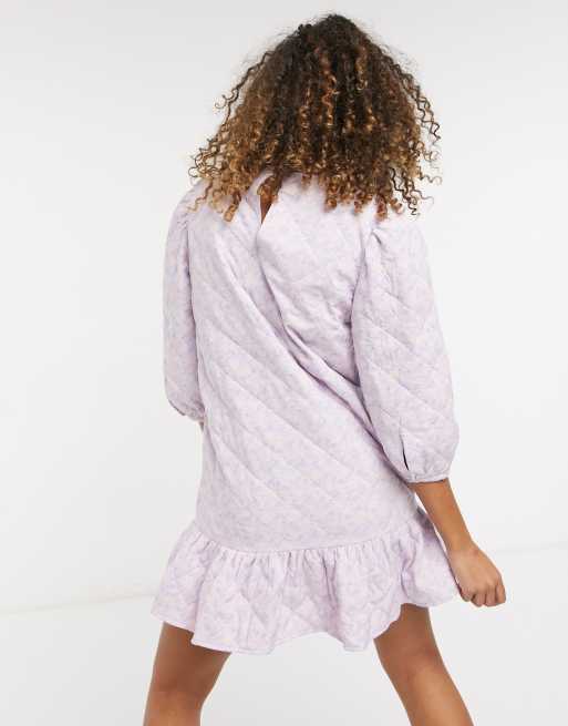JDY mini smock dress with quilting detail in lilac, 2 of 4