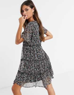 jdy ditsy printed smock dress