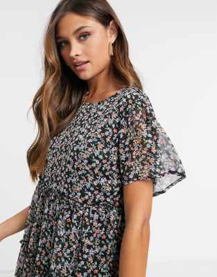 jdy ditsy printed smock dress