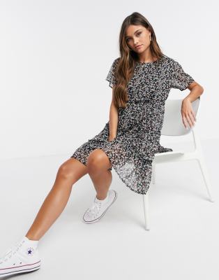 jdy ditsy printed smock dress