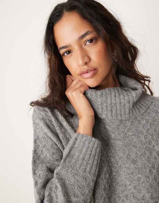 Strickkleid Grau Rollkragen Rollkragen Strickkleid Grau Kleid