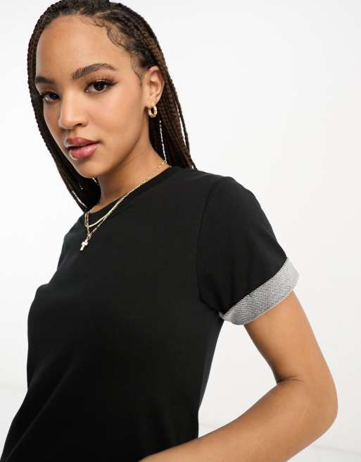 JDY mini T-shirt dress in black