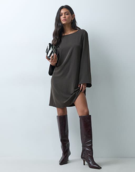 JDY Minikleid mit Rückenausschnitt in Braun, 4 von 5