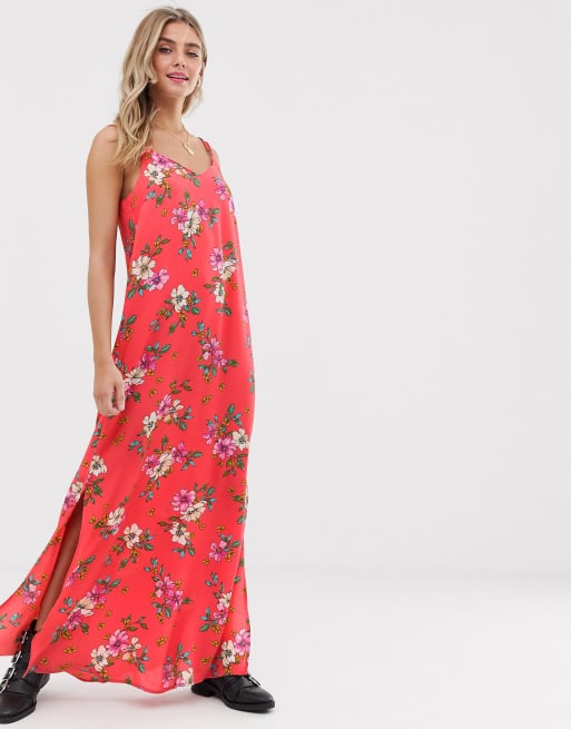 JDY – Mit Blumen bedrucktes Maxi-Trägerkleid