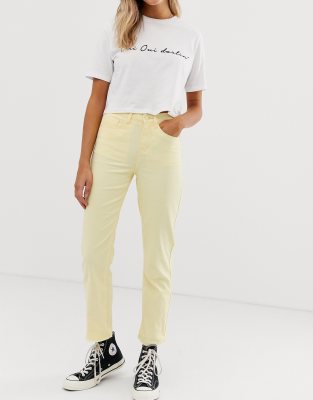 pastel yellow jeans