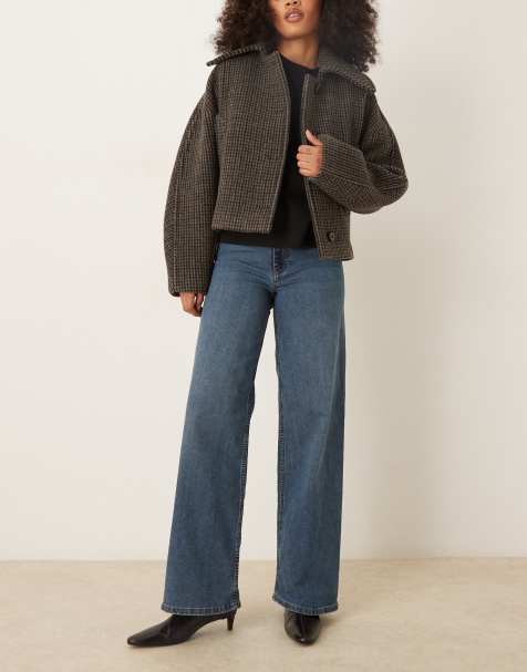 JDY Moon high waist wide leg jeans in dark blue - view 1