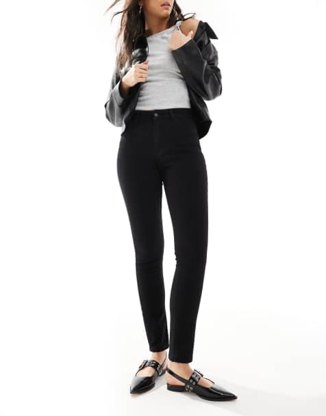 JDY – Moon – Skinny-Jeans in Schwarz mit hohem Bund - view 1