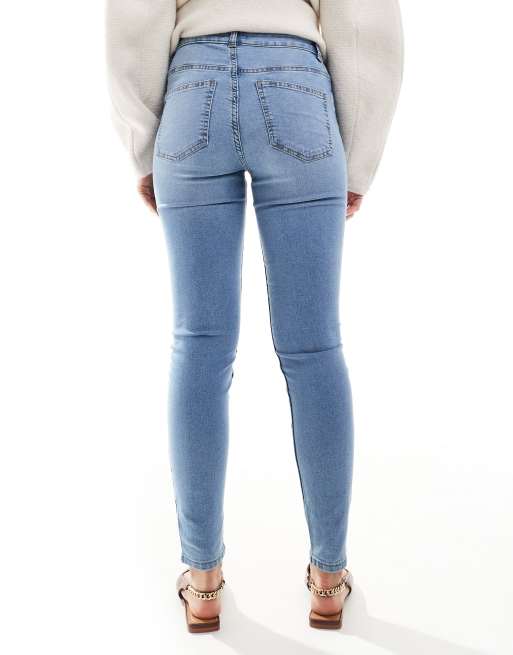 JDY - Moon - Skinny jeans met hoge taille in middenblauw, 3 van 5