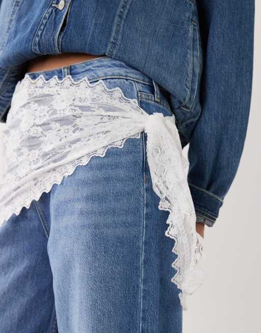 JDY multiway lace scarf in white, 2 of 3