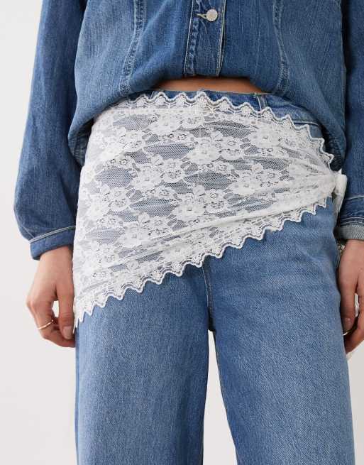 JDY multiway lace scarf in white, 3 of 3