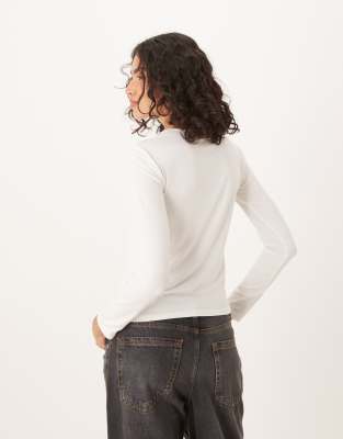 Jdy O-neck Long Sleeve Top In White