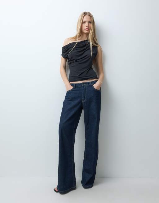  JDY off shoulder draped top in black, 3 of 5