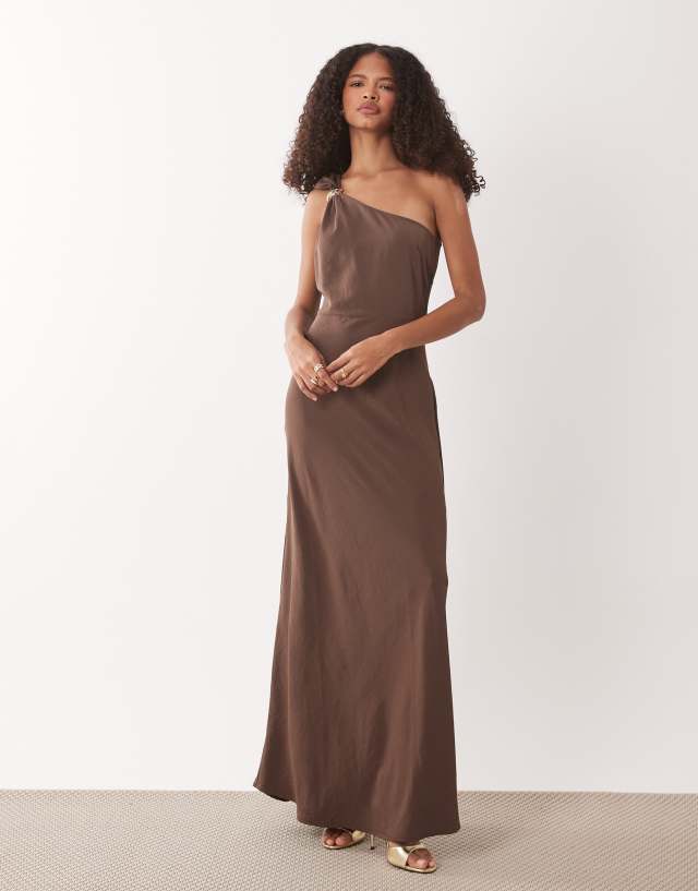 one shoulder brown maxi dress JDY - One-Shoulder - Women - Polyester - M or no bra SHIRTS & TOPS Rust Satin Mini Dress Size:10.5W