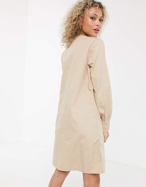 JDY - Overhemdjurk met detail vooraan in beige, 2 van 4