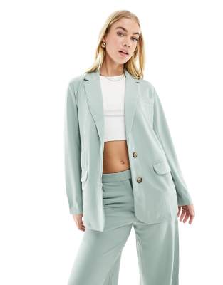 JDY - Oversize-Blazer in Salbeigrün, Kombiteil-Grau