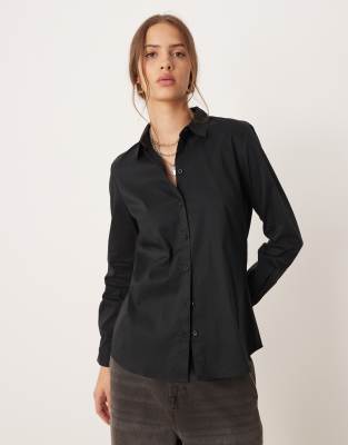 JDY - Oversize-Hemdbluse in Schwarz