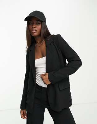 Blazer And Wide Legged Trousers Co-ord - Black