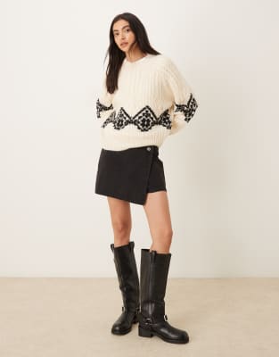 Jdy Oversized Chunky Knit Sweater In White