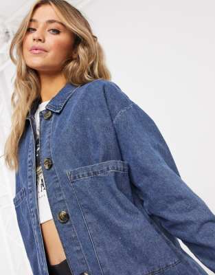 oversized denim shacket