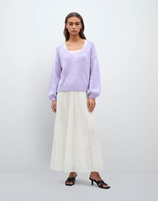 JDY - Oversized lyslilla vendbar striktrøje , 9 af 11