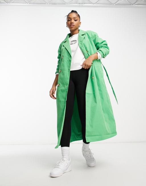 Green trench coat sale