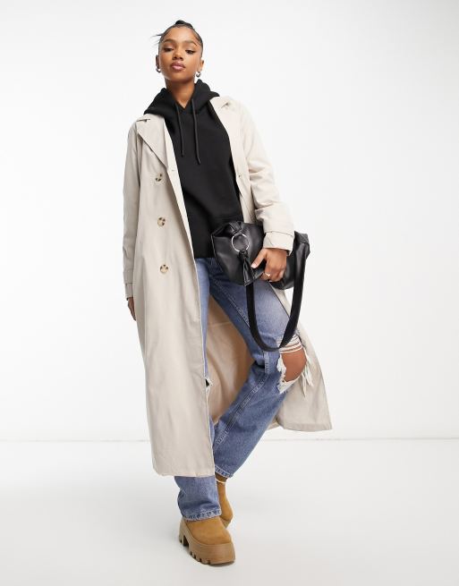 JDY oversized trench coat in stone | ASOS