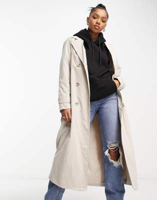 JDY oversized trench coat in stone | ASOS