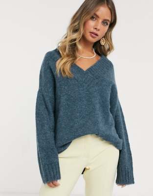 oversized v neck sweater