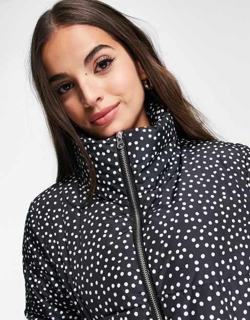 Black and white spotted jacket sale