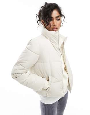 padded jacket in cream-White