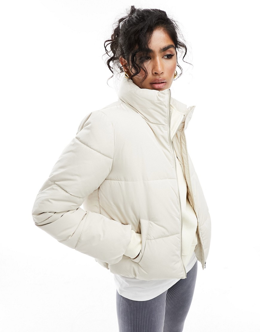 JDY padded jacket in cream-White