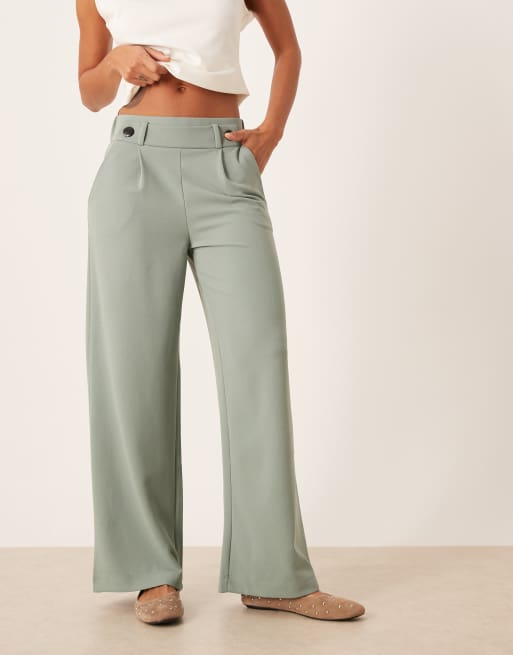 JDY - Pantalon ajusté coupe ample à taille haute - Sarcelle, 2 de 5