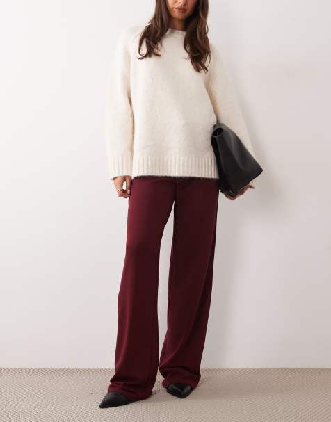 JDY - Pantalon ajusté coupe large - Bordeaux - view 1