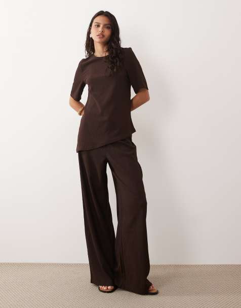JDY - Pantalon ample d'ensemble - Marron chocolat - view 1