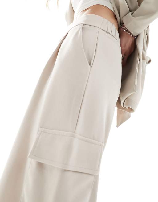 JDY - Pantalon d'ensemble ample à poches - Taupe, 4 de 5