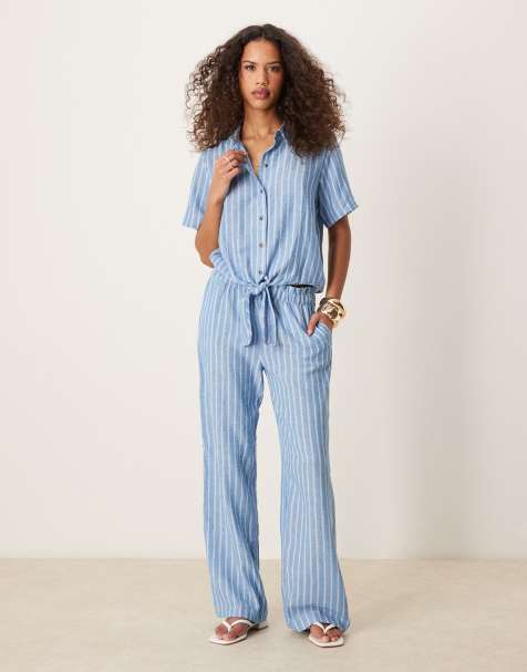 JDY - Pantalon d'ensemble ample - Bleu clair - view 1
