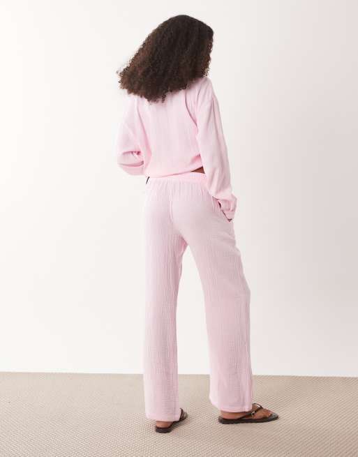 JDY - Pantalon d'ensemble ample en gaze - Rose clair, 5 de 5
