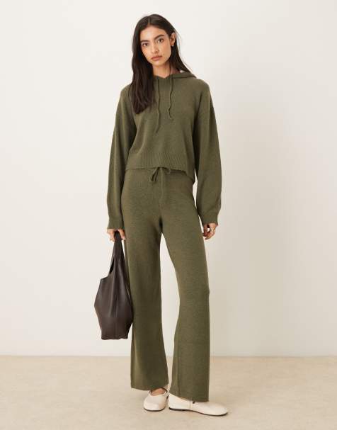 JDY - Pantalon d'ensemble en maille - Kaki - view 1