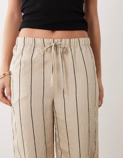 JDY - Pantalon large à rayures - Beige et noir, 3 de 5