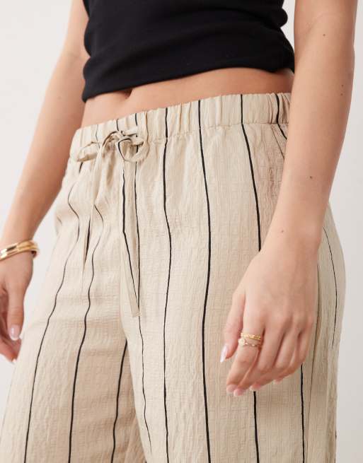 JDY - Pantalon large à rayures - Beige et noir, 4 de 5