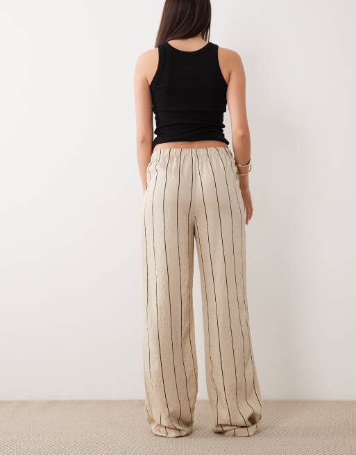JDY - Pantalon large à rayures - Beige et noir, 5 de 5