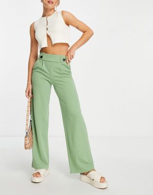 Femme JDY - Pantalon large avec boutons - Vert sauge