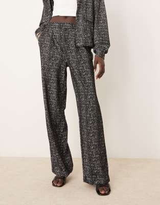 JDY - Pantalon large d'ensemble à carreaux - Noir - view 1