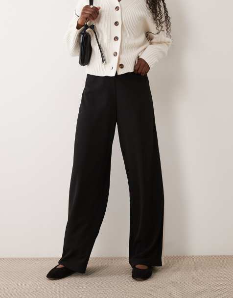 JDY - Pantalones de pernera ancha con raya lateral en negro - view 1