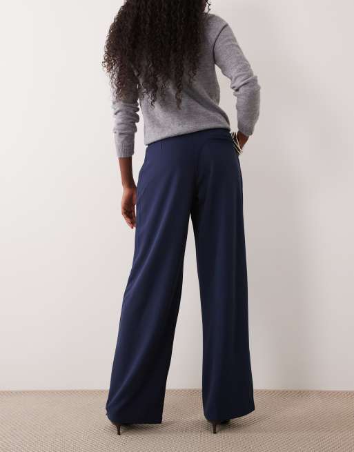 JDY - pantalones de traje de pernera ancha en azul marino oscuro, 4 de 5