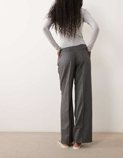 JDY - pantalones de traje rectos de talle alto en gris oscuro, 5 de 5