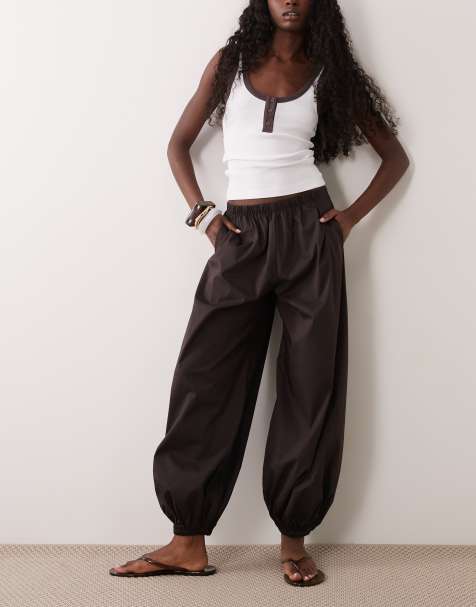 JDY - Pantalones marrones de corte globo - view 1