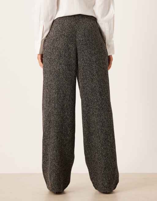 JDY - Pantaloni in bouclé a fondo ampio neri, 3 di 5