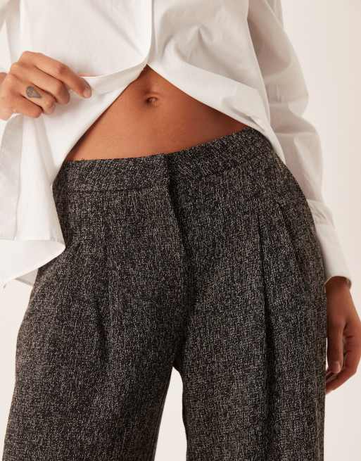 JDY - Pantaloni in bouclé a fondo ampio neri, 4 di 5
