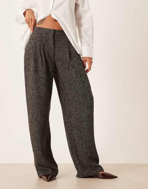 JDY - Pantaloni in bouclé a fondo ampio neri, 5 di 5